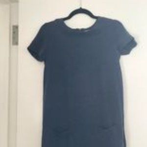 Sessun Navy Short Sleeve Cloth Sheath Dress